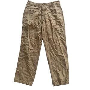 St. John's Bay Men's Size 32 x 30 Linen Cotton Tan Beige Khaki Pants Coastal